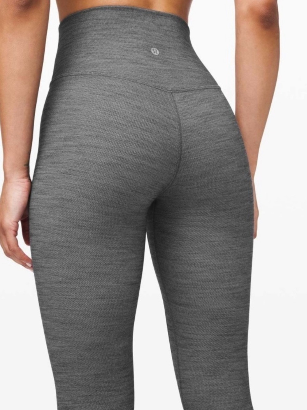 Lululemon Align Pant II 25" Mini Heathered Herringbone Heathered Gray Size 6